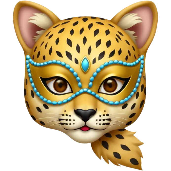 cheetah with glamorous masquerade mask emoji