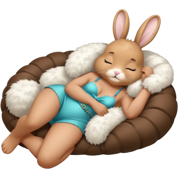 fullbody sleeping bunny  ios 16 very cute slay prada emoji