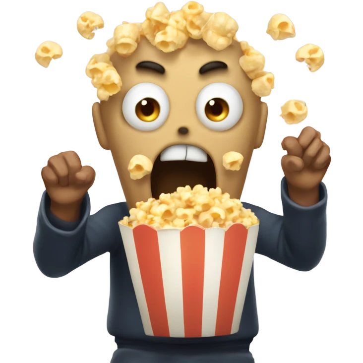 scream of munch guy with popcorns emoji