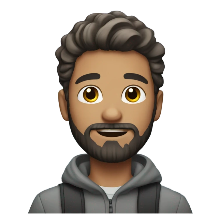 bearded boy in snow scene emoji