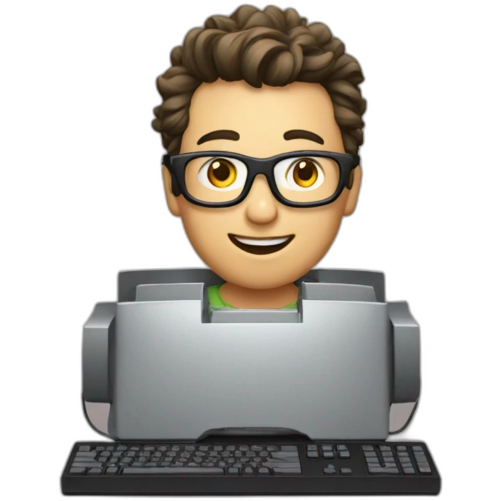 nerd with gaming PC emoji
