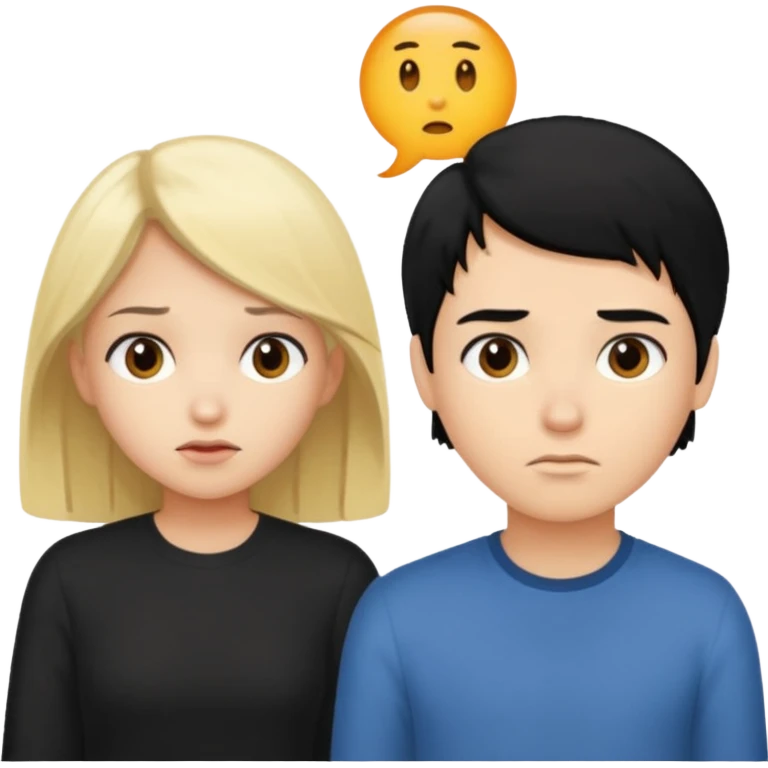 black hair girl ignore blond hair boy emoji