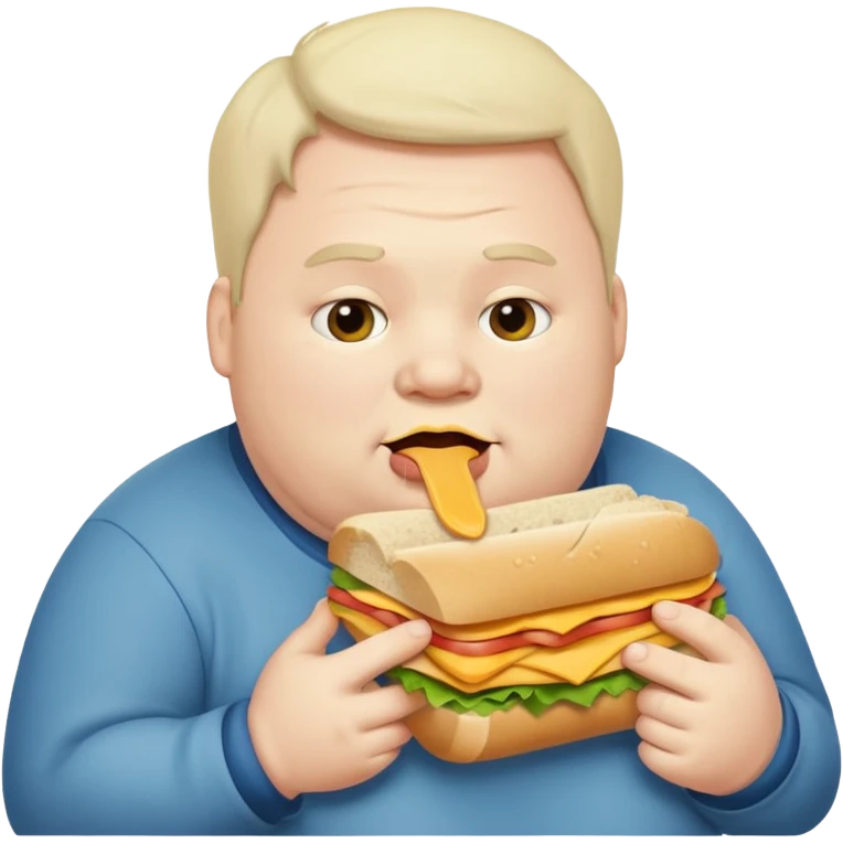 funny and faty man eat emoji
