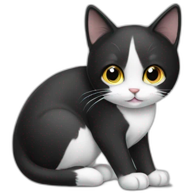 black-white cat emoji