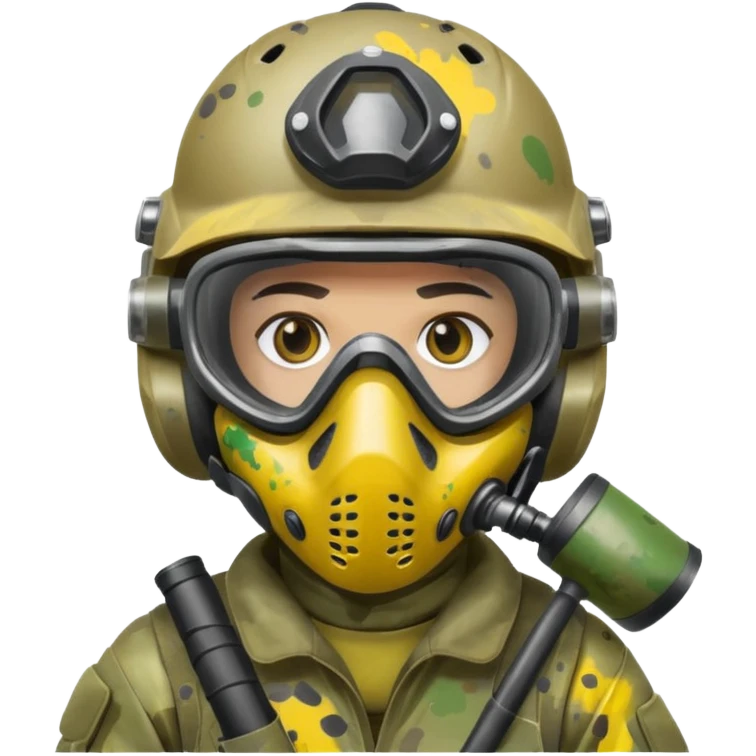paintball player dirty with colors emoji
