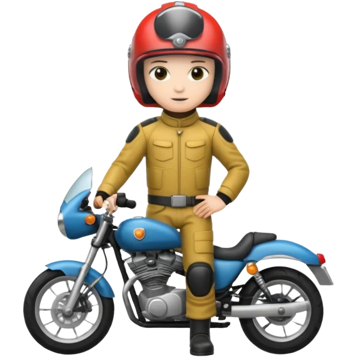 motorcycle human with helmet full body emoji