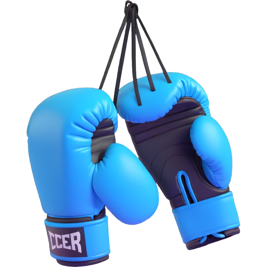 light blue boxing gloves emoji