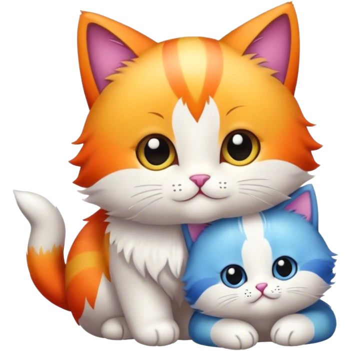 Zwei sich küssende Baby katzen emoji