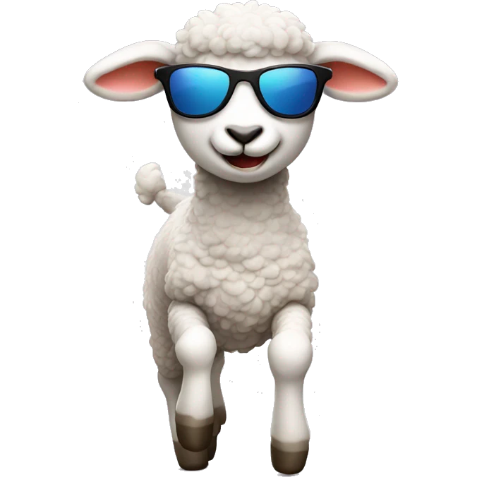 Lamb wearing sunglasses dancing emoji