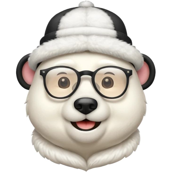  polar bear wearing glasses and a hat emoji