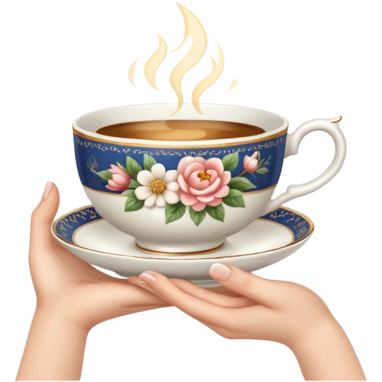hands gently holding a teacup emoji