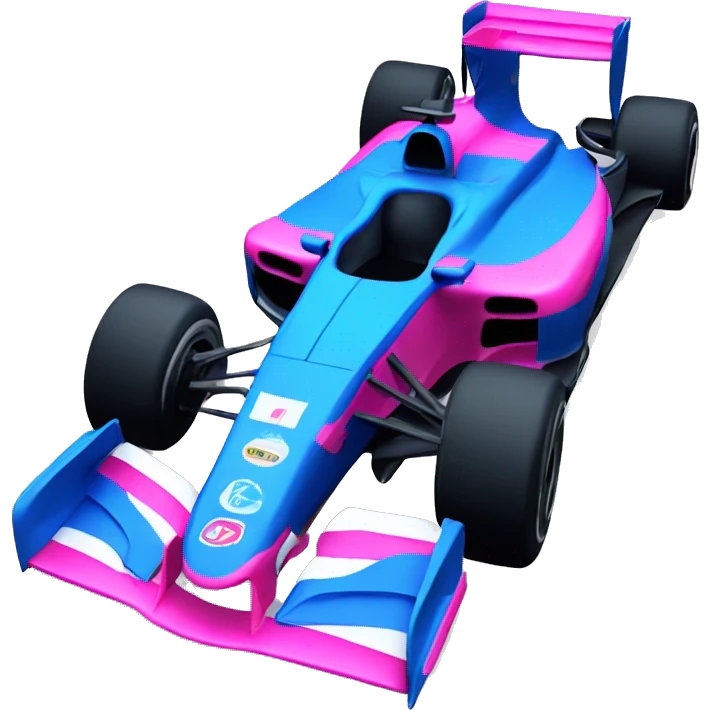 Formula1 blue and pink car emoji