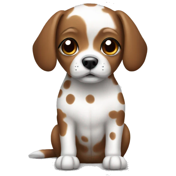 Small dog with dots brown colour and grey spots emoji