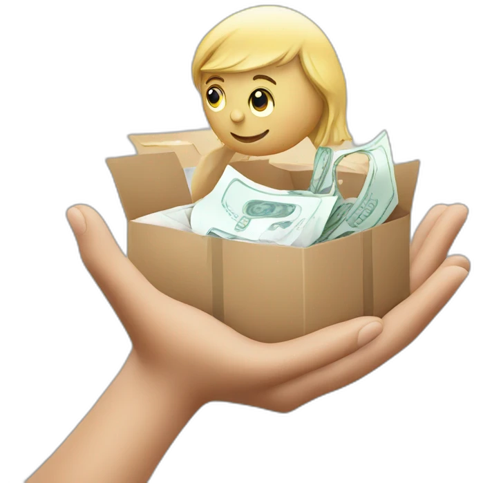 person giving a donation to a charity emoji
