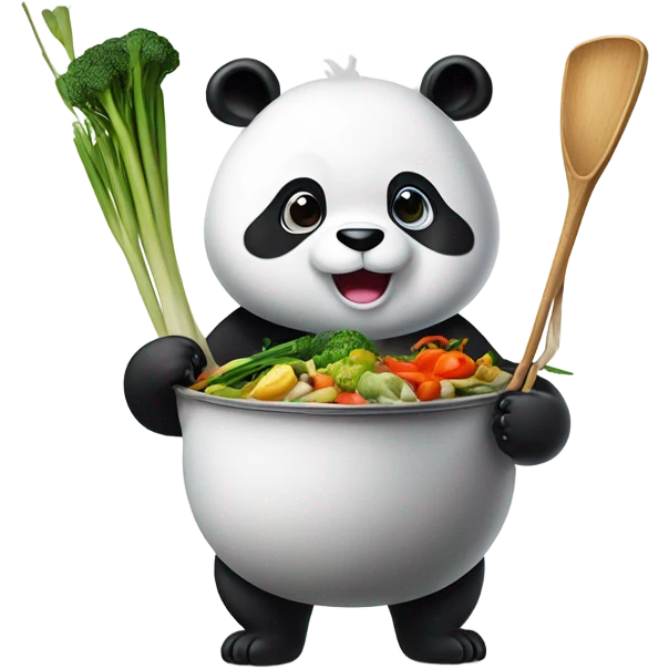 Panda making fried rice emoji