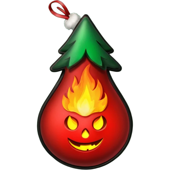 Can you make Christmas decorations cooperative with fire and have the text pyromaniacs  emoji