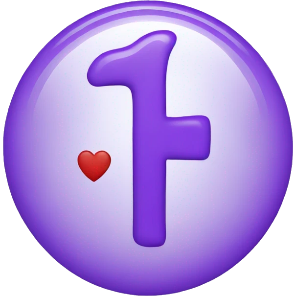 purple f logo with heart emoji