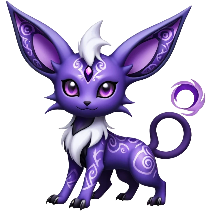 Shiny Exotic Badass Mysterious Gothic Espeon-Absol-Pokémon-Fakémon-hybrid-creature (full body) emoji
