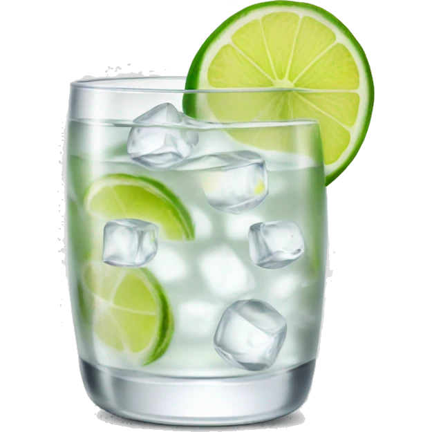 Vodka tonic with a lime emoji
