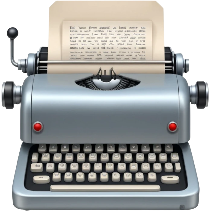 robot typewriter emoji with paper emoji
