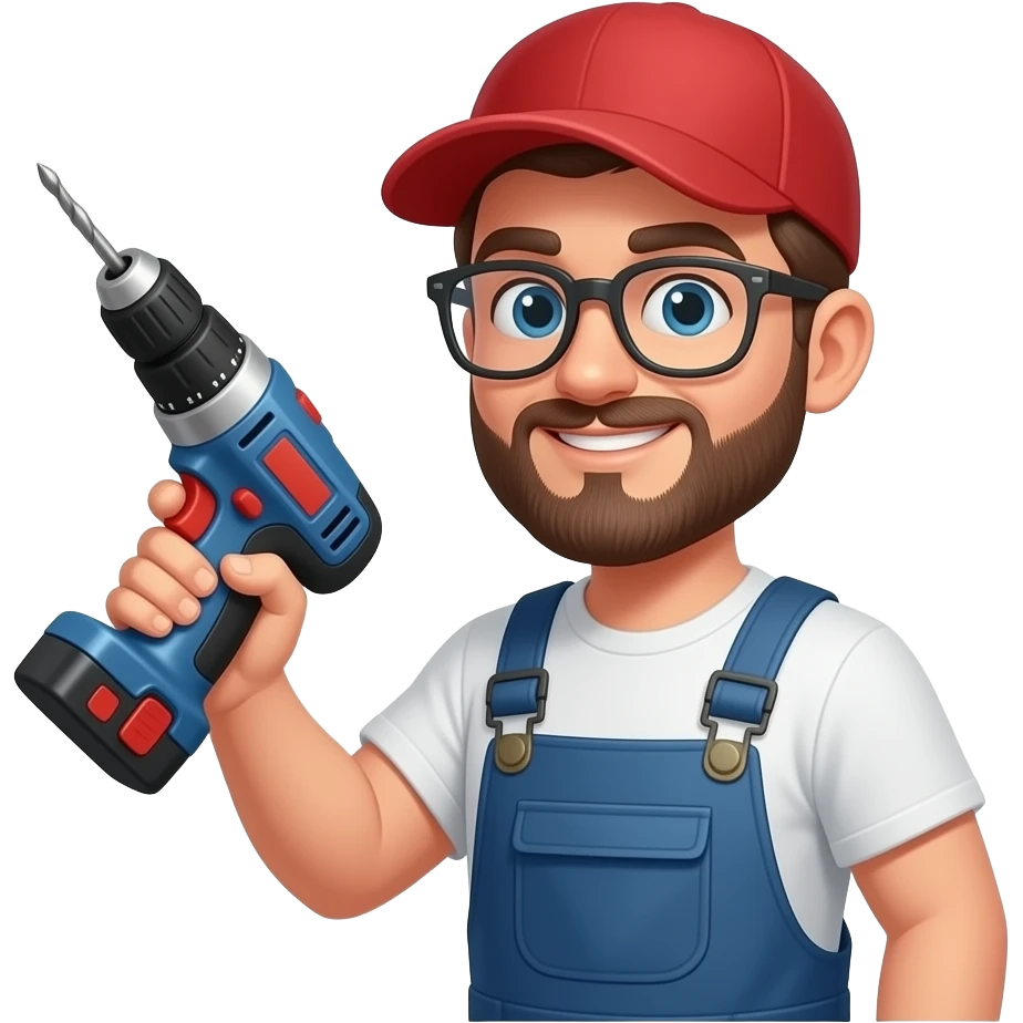 man using electric drill emoji