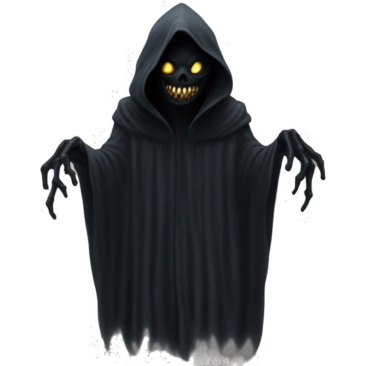 dementor: Dark, cloaked creatures that feed on human happiness, leaving victims in a state of despair and cold. emoji