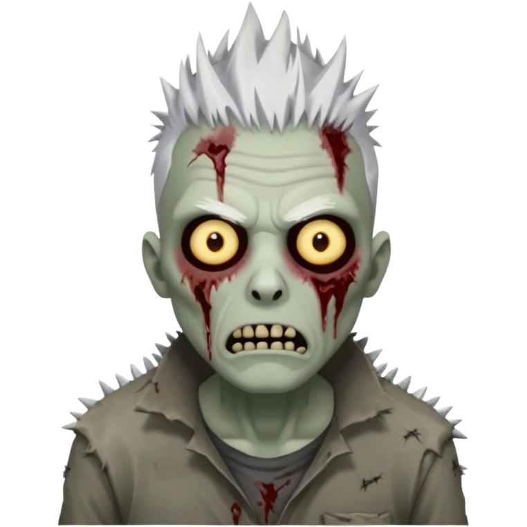 spiky white haired zombie emoji