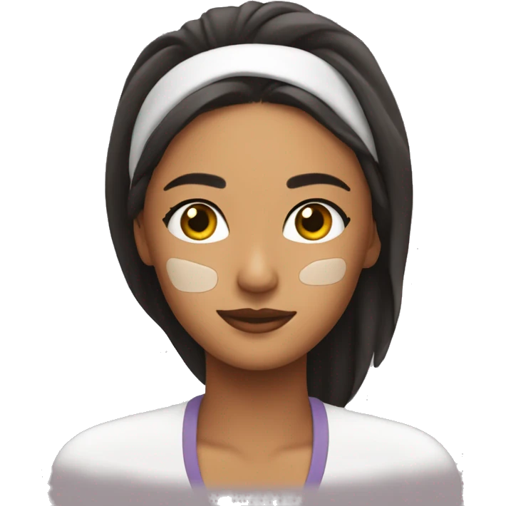 Chica haciendo skincare emoji