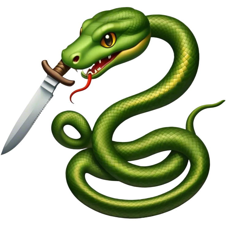 Snake coiled around knife emoji