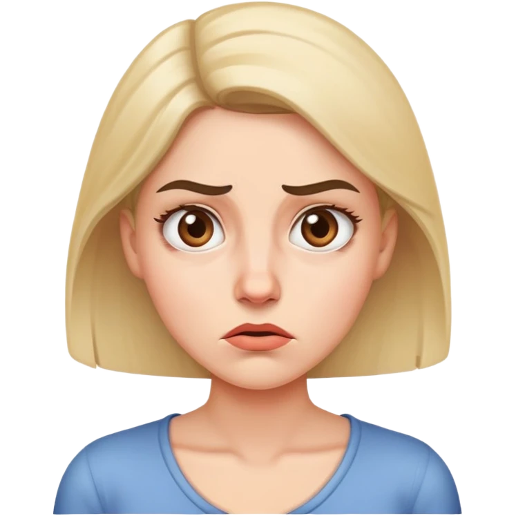 Woman with hand on cheek, confused facial expression with raised eyebrow emoji