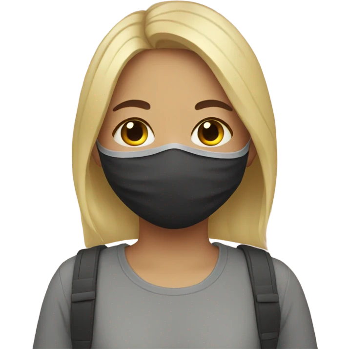 Girl with face mask emoji
