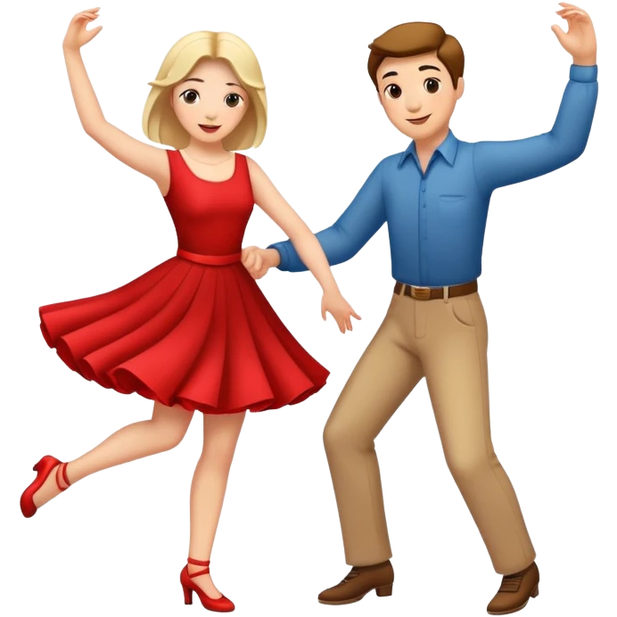 a man and a woman dancing together holding hands emoji