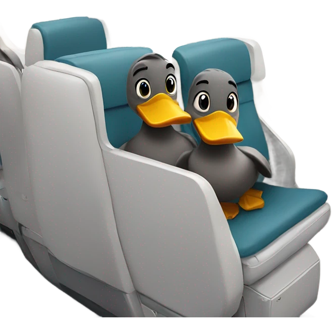 Two ducks on a plane emoji