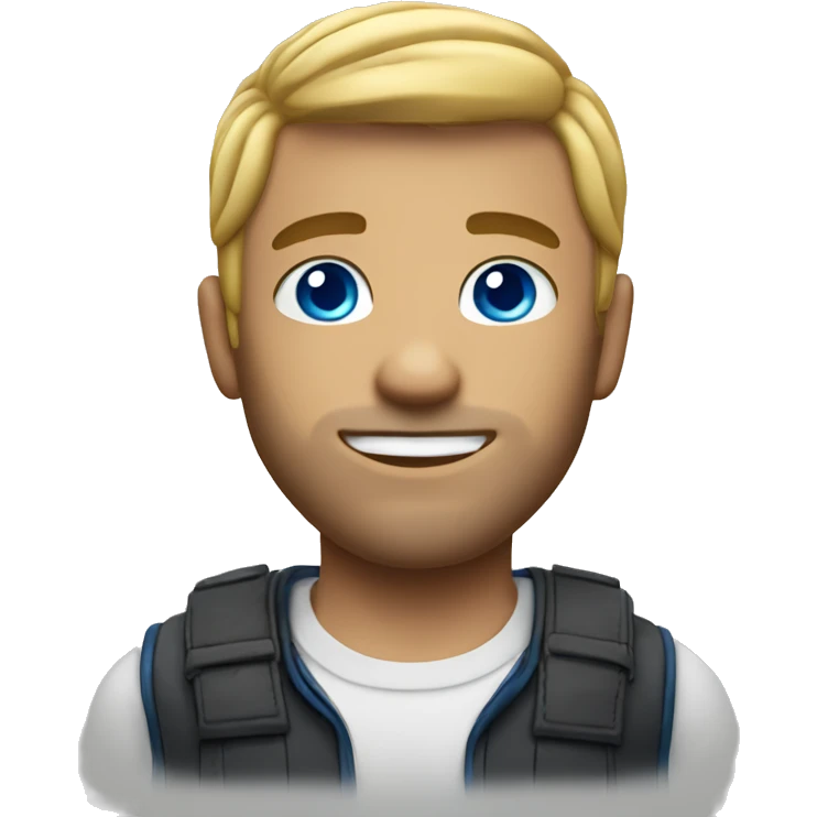 A tattooed blonde man with blue eyes  emoji
