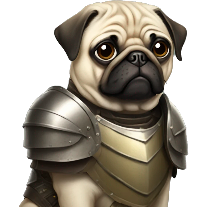 pug in protective armor emoji