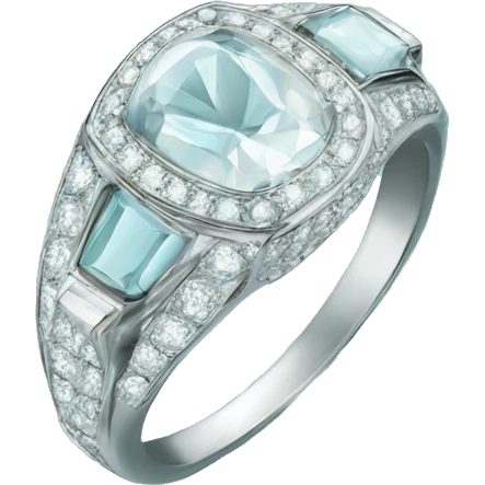 Silver ring with Tiffany diamond  emoji