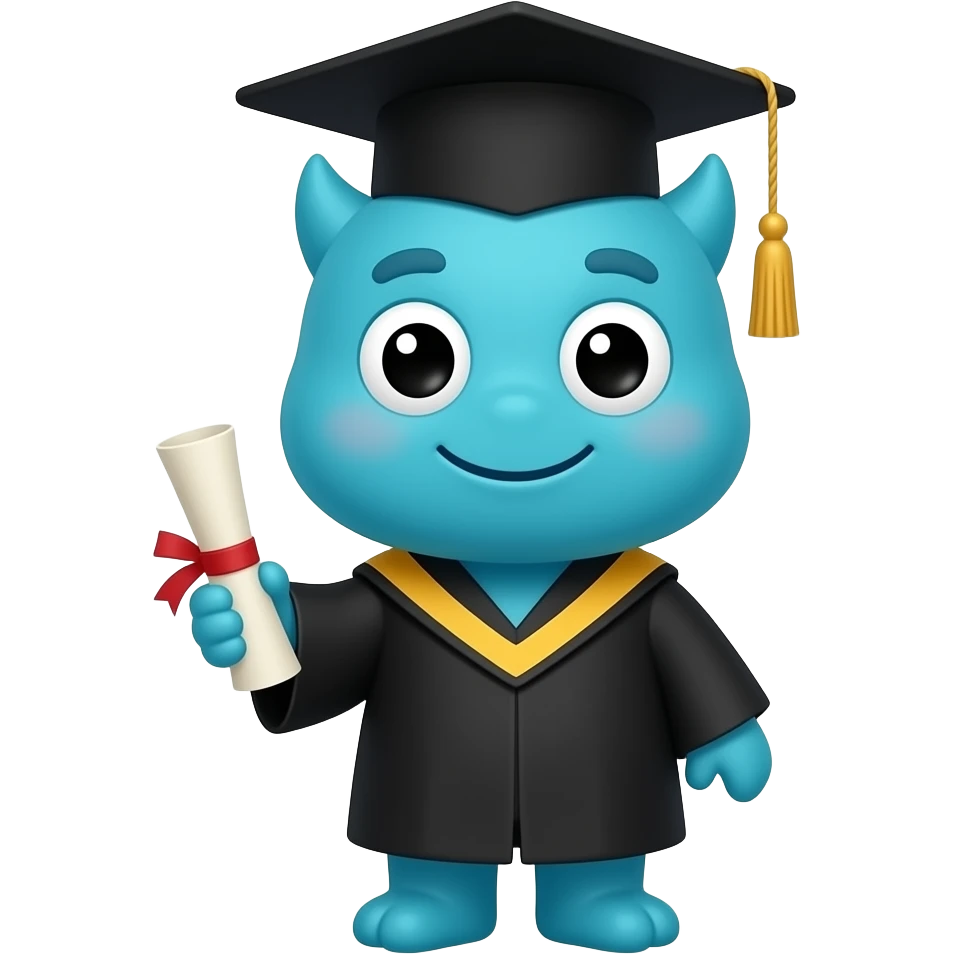 cute graduated monster emoji