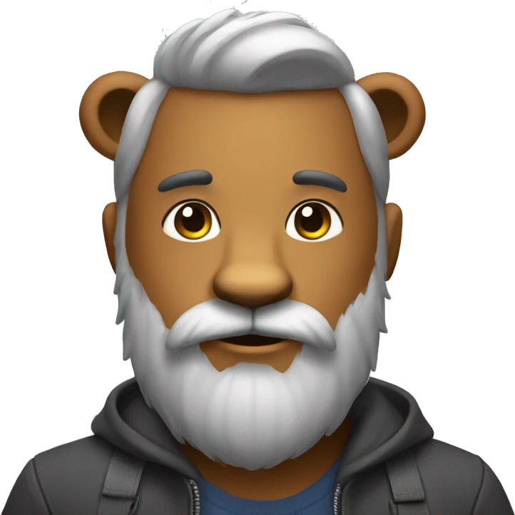 bear with bearded  emoji