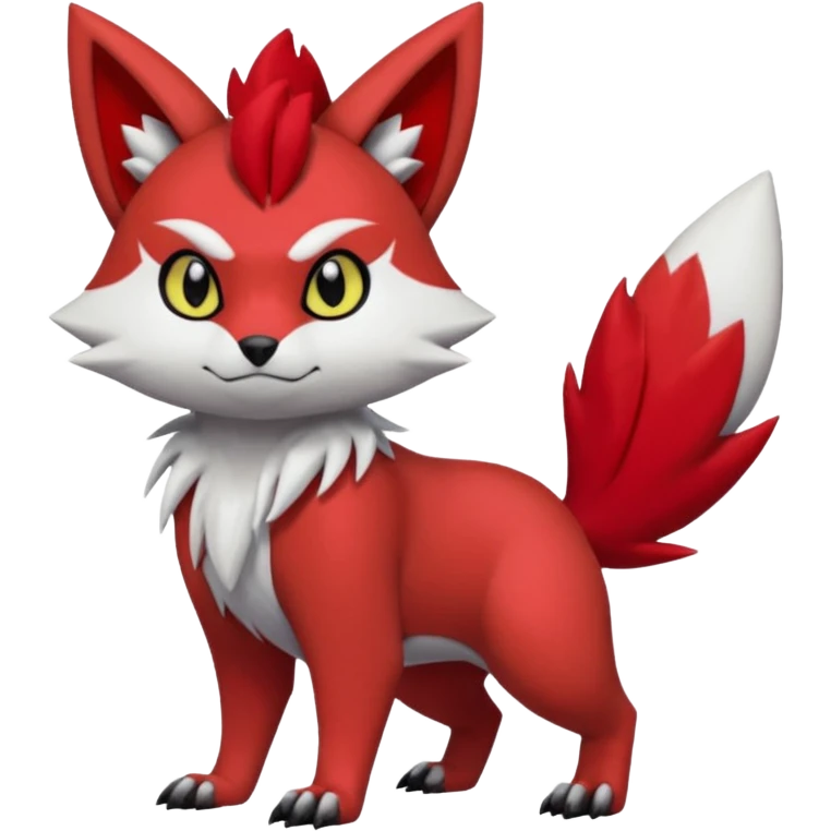 Scarley scarlet Zangoose-Litten-Zorua-chipmunk-Werewolf-Fakemon-Pokémon-creature (full body) emoji