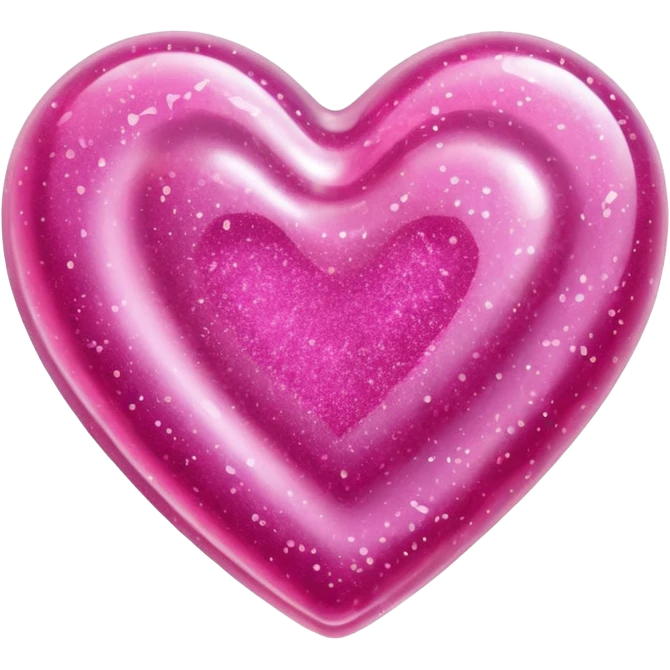 transparent pink gummy heart glitters pink emoji