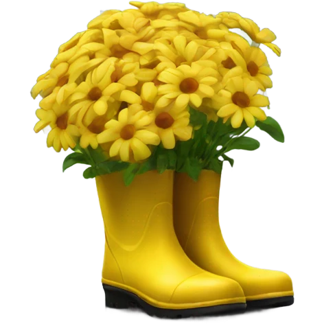Flowers in yellow rain boot  emoji