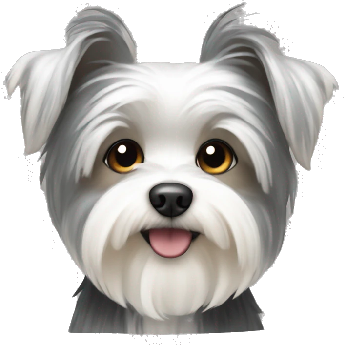 gray and white morkie emoji
