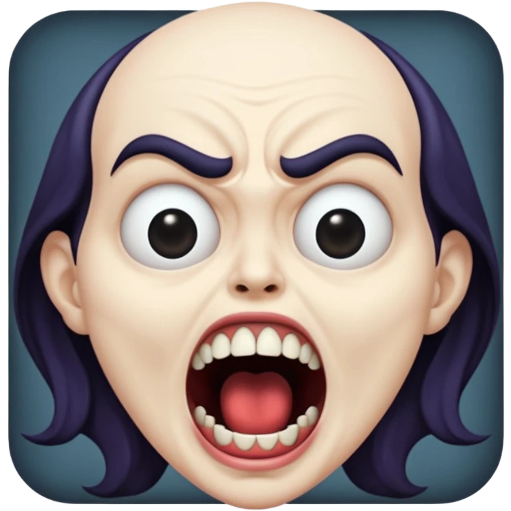 The screen showing a screaming face emoji