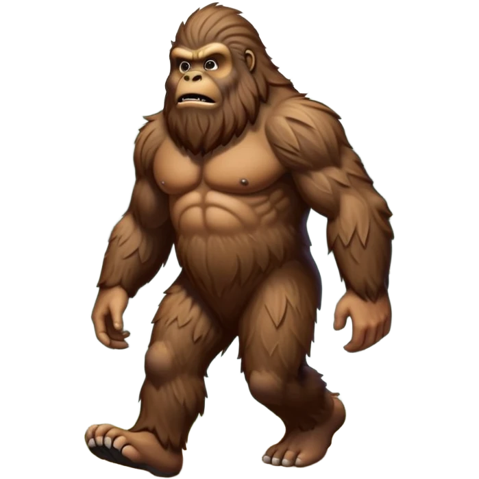 hairy bigfoot sasquatch creature walking in forest emoji