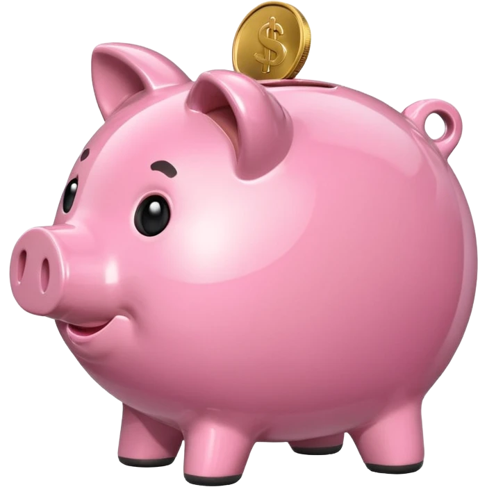 money in a piggy bank side on emoji