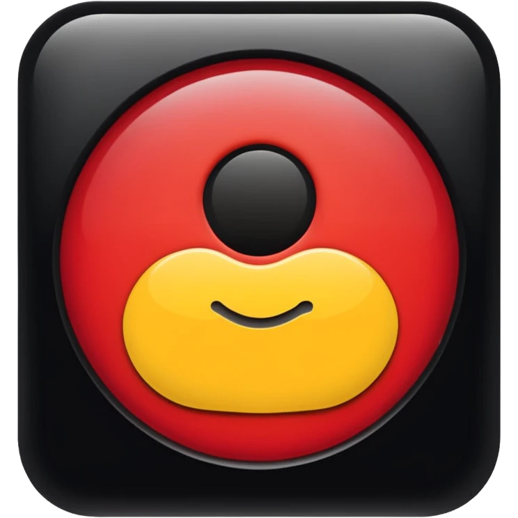 A wavy black and red rectangle with a medium sized yellow circle in the middle emoji