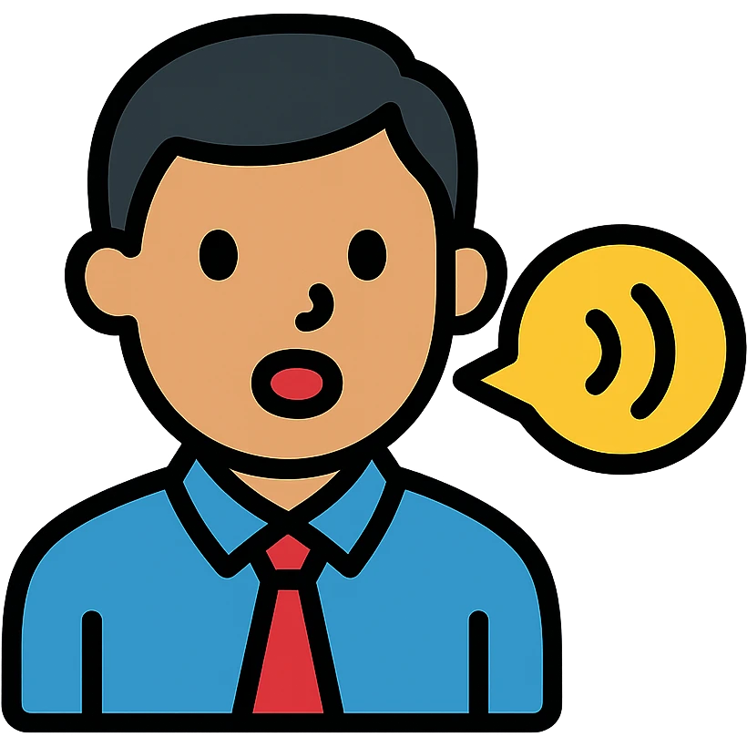 a man saying something emoji