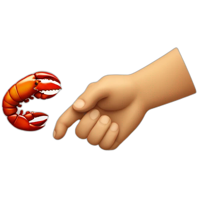 handshake hand and lobster claw emoji