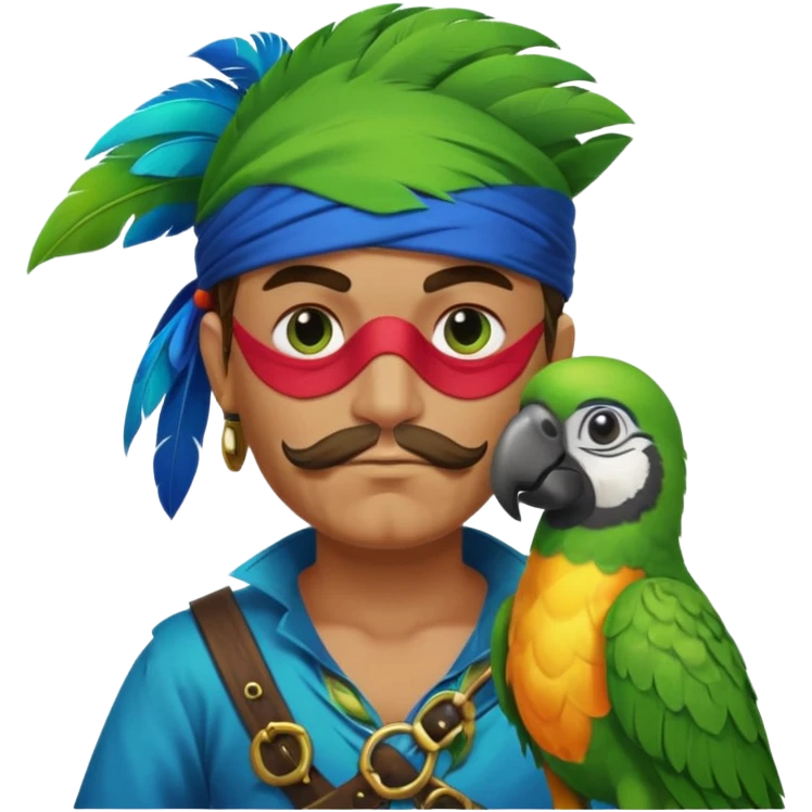 pirate and parrot emoji