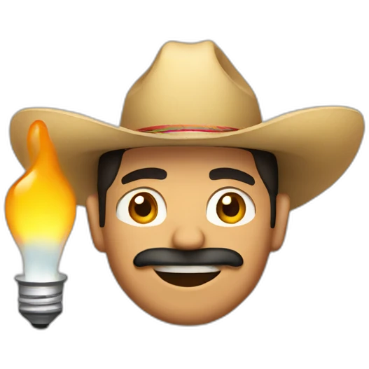 mexican guy with gas and a light emoji